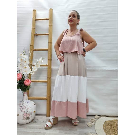 VESTIDO TRICOLOR COMBI