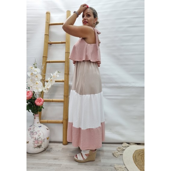 VESTIDO TRICOLOR COMBI