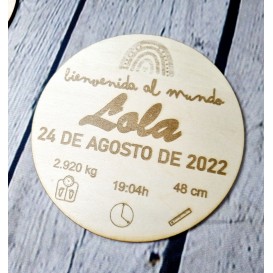 NATALICIO MADERA GRABADO 12 CM