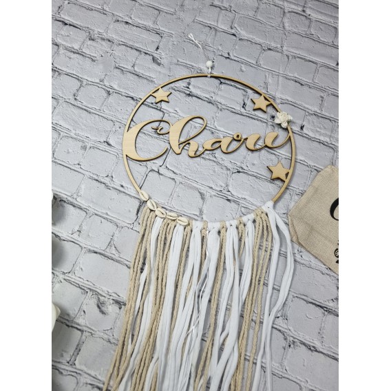 ATRAPASUEÑOS EN MADERA CON NOMBRE