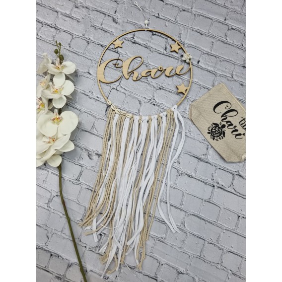 ATRAPASUEÑOS EN MADERA CON NOMBRE