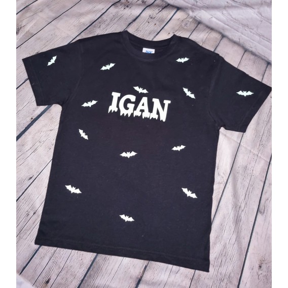 CAMISETA HALLOWEEN FOTOLUMINISCENTE CON NOMBRE