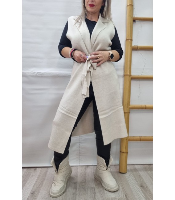 CHALECO LARGO CINTURÓN