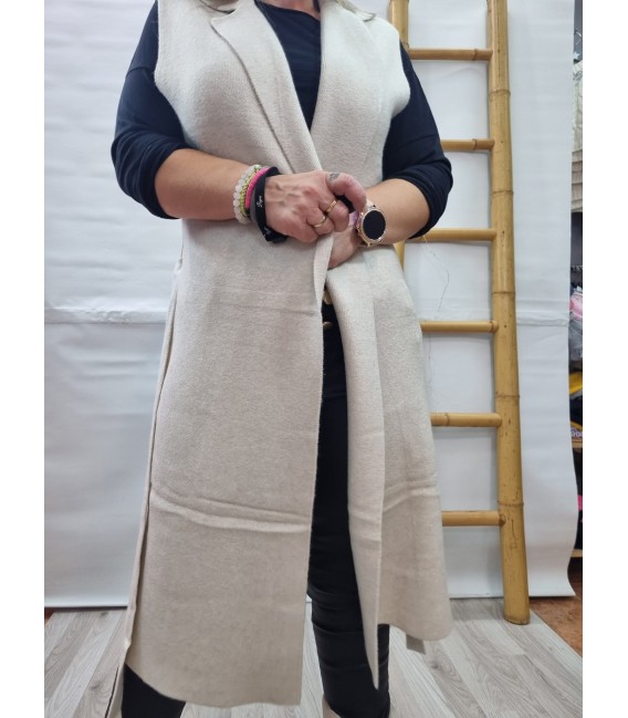 CHALECO LARGO CINTURÓN