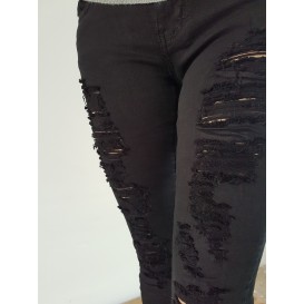 jeans negro roto