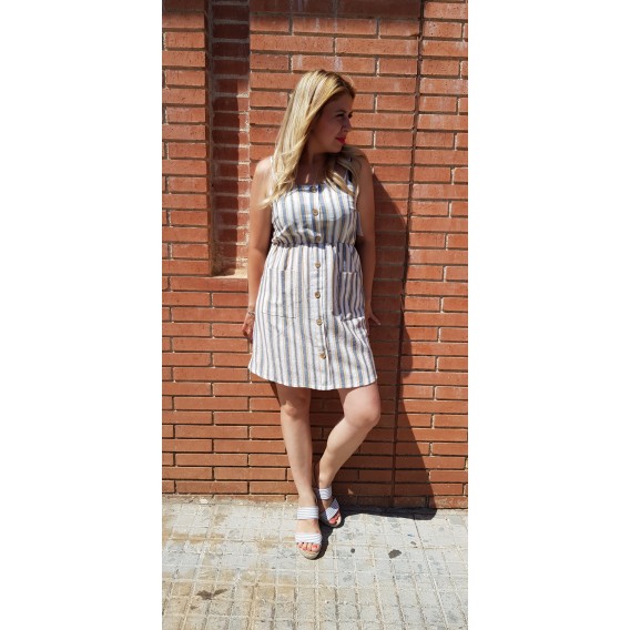 vestido rayas con bolsillos
