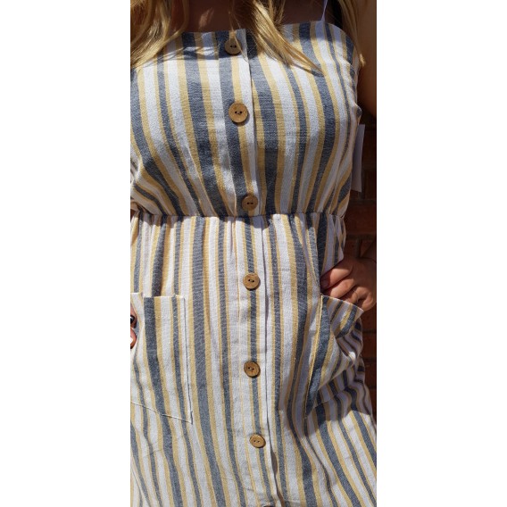 vestido rayas con bolsillos