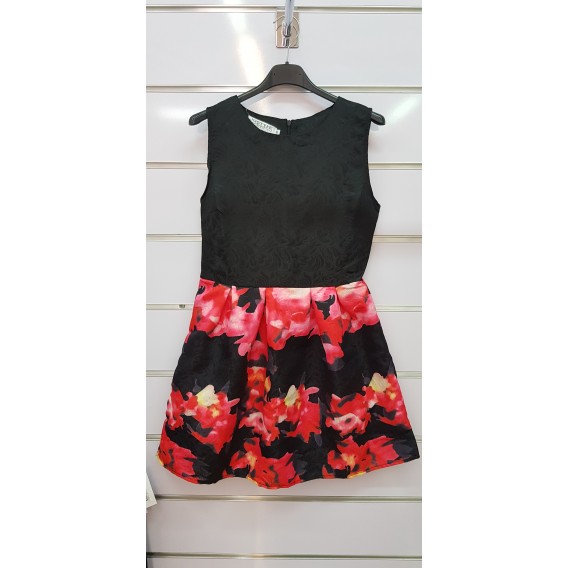 VESTIDO NEGRO FLORES