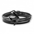 PULSERA ANCLA CURVED NEGRA