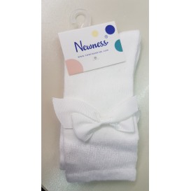 calcetin lazo blanco bebe